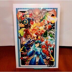 Mega Man 7x10 Signed By Eddie Nuñez ART PRINT Limited w C.O.A.